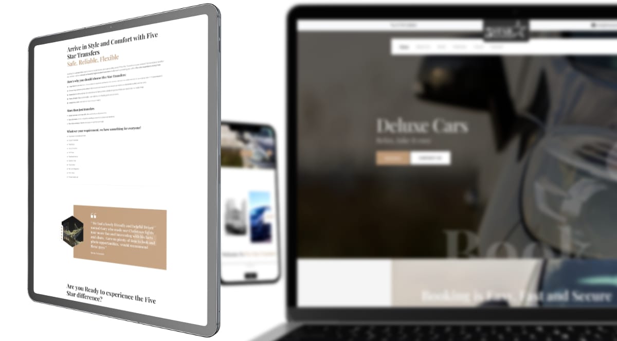 Vehicle Booking Services Website Design