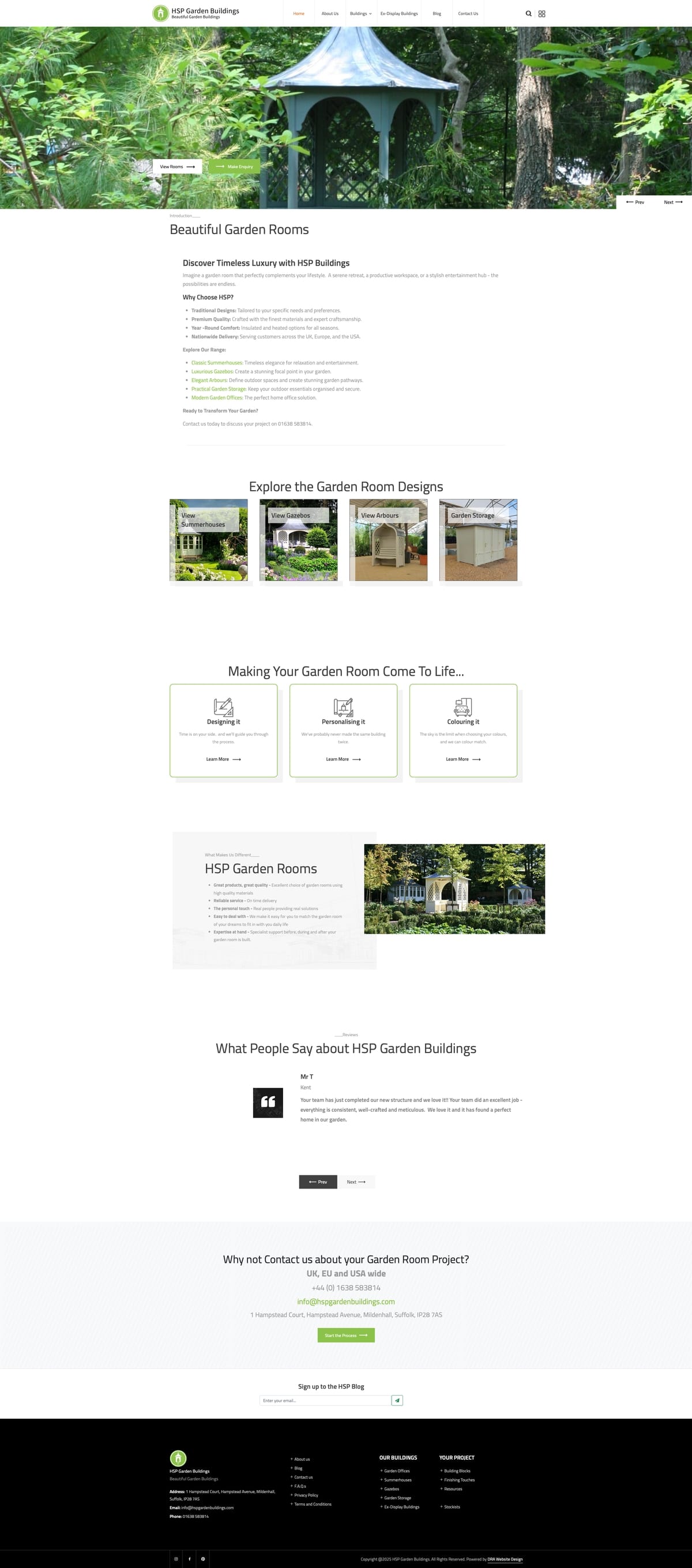 Garden Buildings Website Design