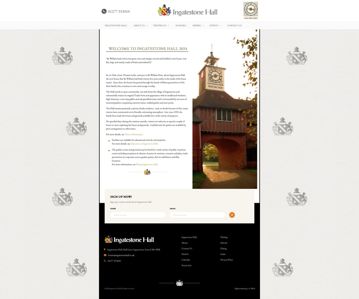 Stately Home Website Design