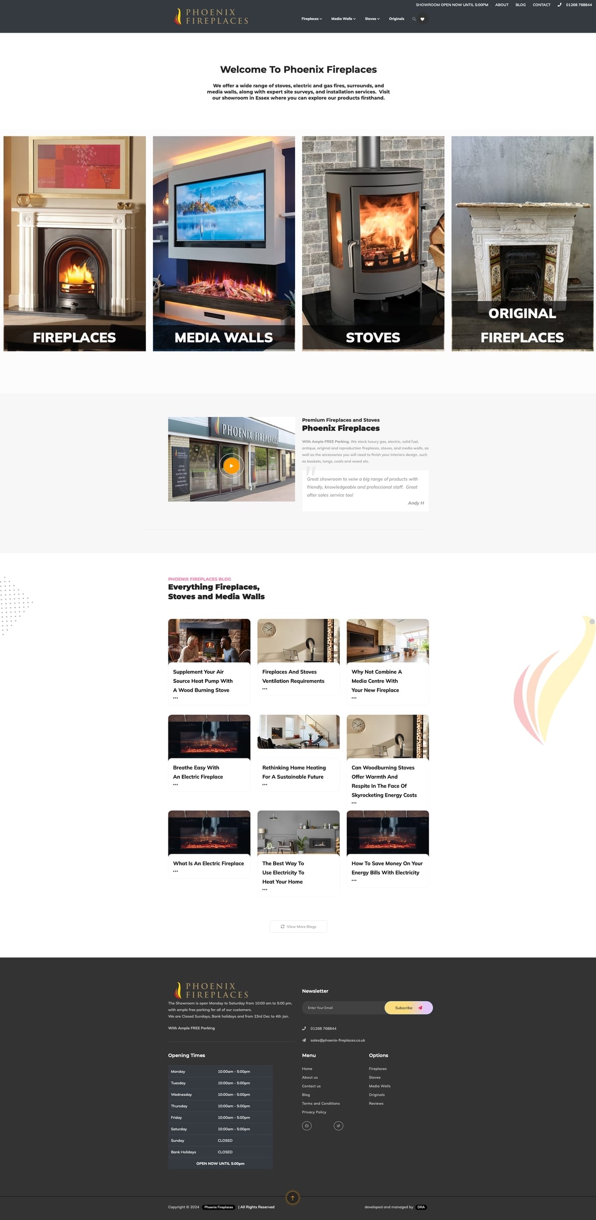 Fireplaces Company Website Design