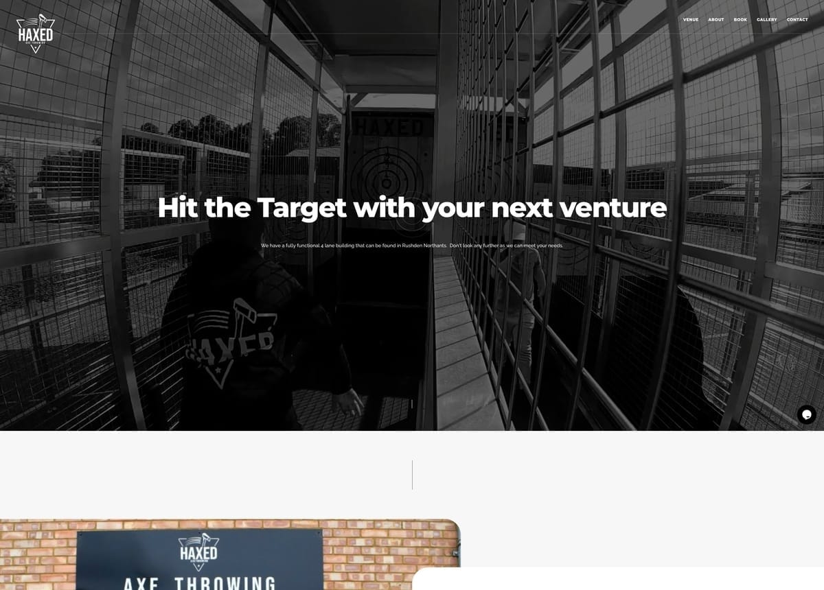 Axe Throwing Company Website design