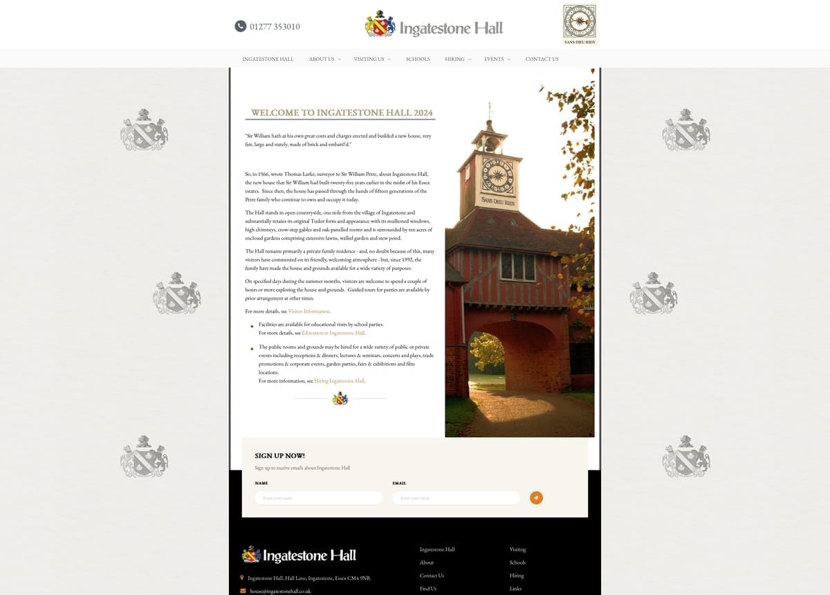 Stately Home Website Design