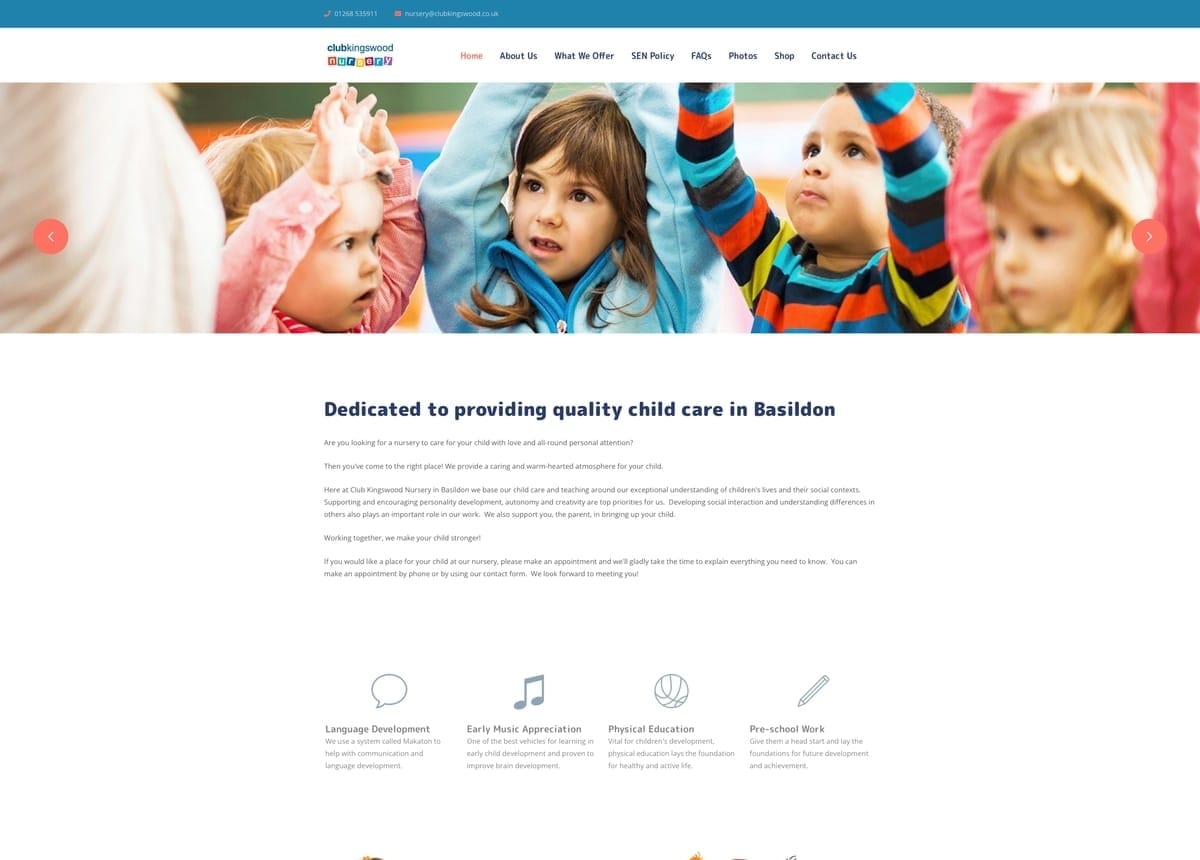 Childcare and Nursery Website Design