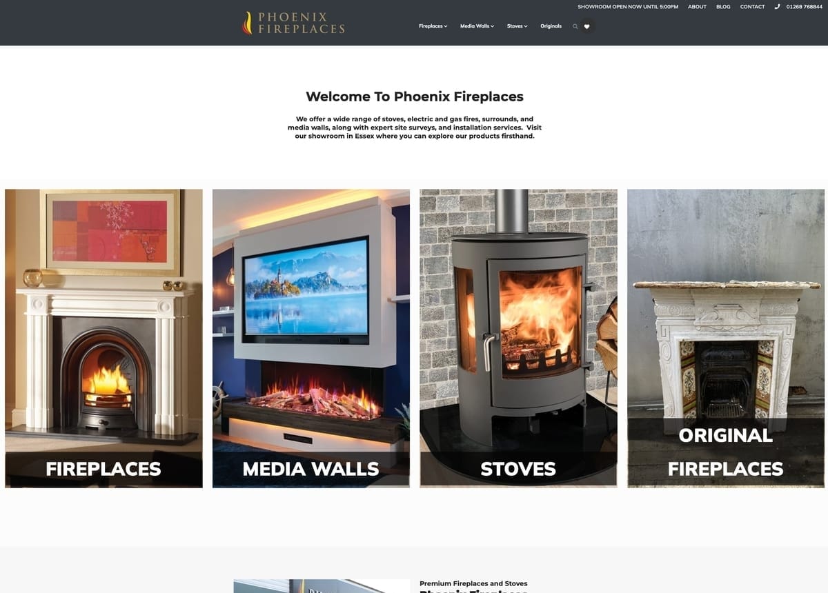 Fireplaces Company Website Design